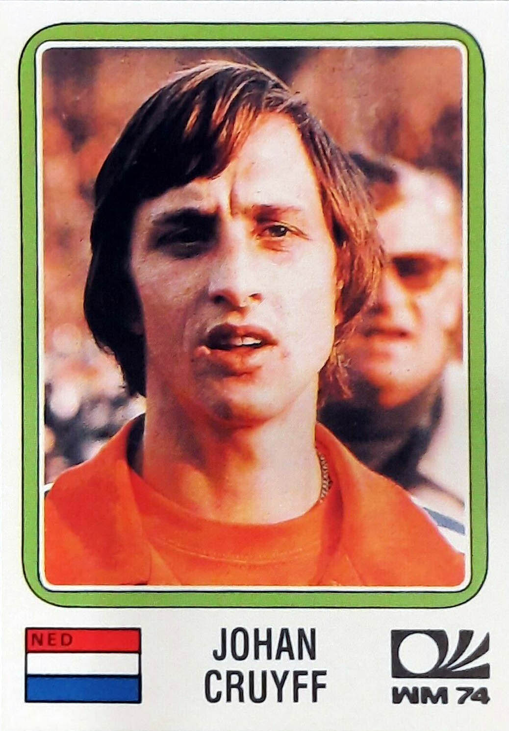 Cromo Panini de Johan Cruyff del Mundial 74